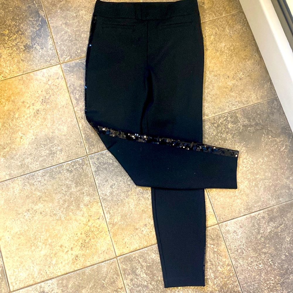 Spanx glitter seam black pants